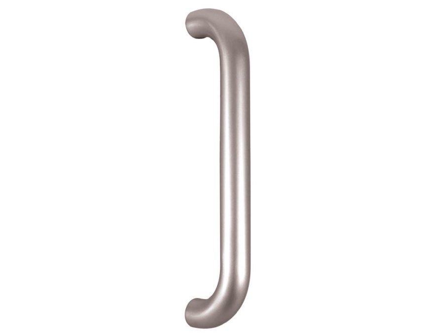 Poignée métallique coudée droite argent 200 mm