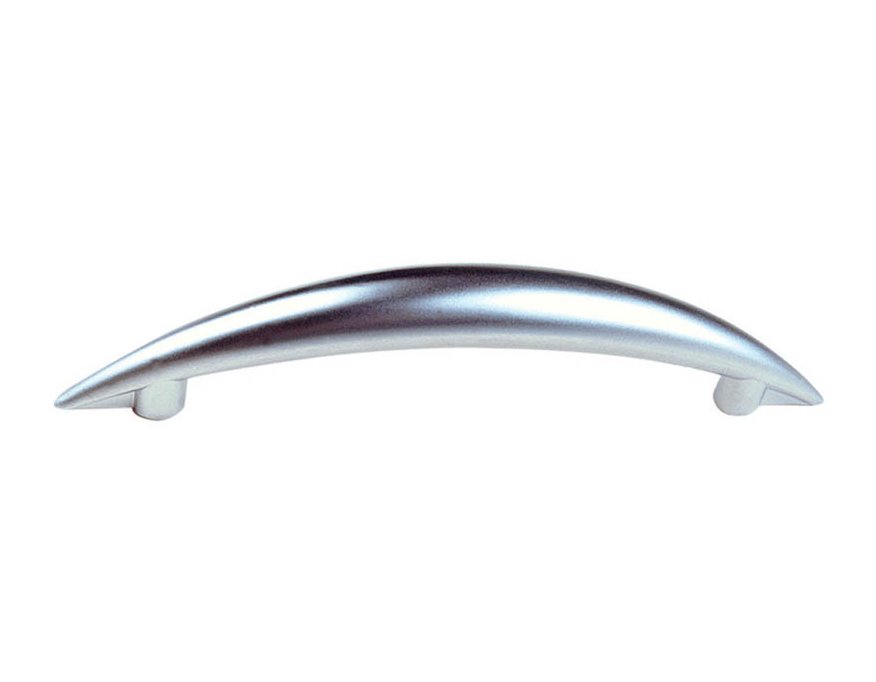Poignée courbée zamak chromé mat entraxe 128 mm