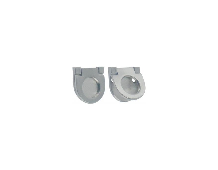 Poignée cuvette ovale nickel brossé 35 x 35 mm