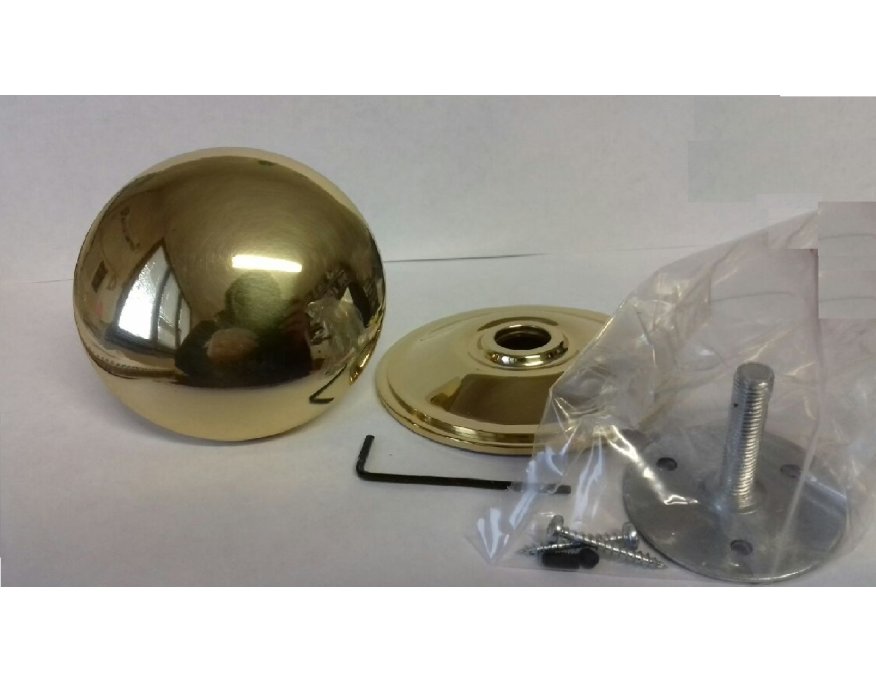 Bouton rond laiton poli vernis Ø 70 mm