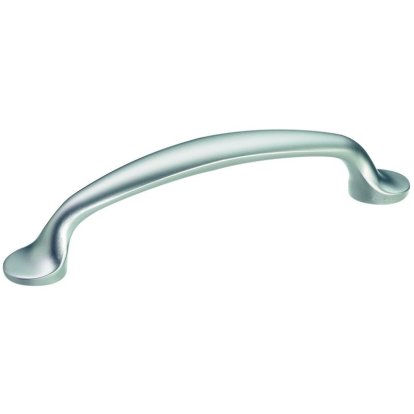 Poignée Chrome mat en 123 x 18 mm, hauteur 29 mm, entraxe 96 mm 