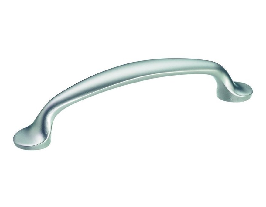Poignée Chrome mat en 123 x 18 mm, hauteur 29 mm, entraxe 96 mm 