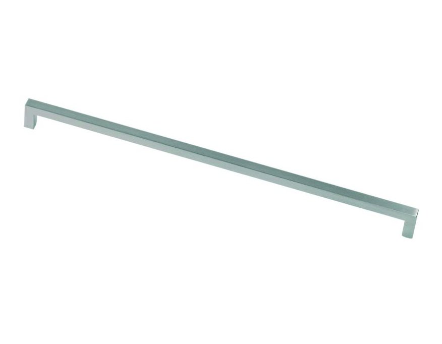 Poignée Stretch en zamak inox brossé. Entraxe 320 mm, longueur 328 mm, hauteur 28 mm