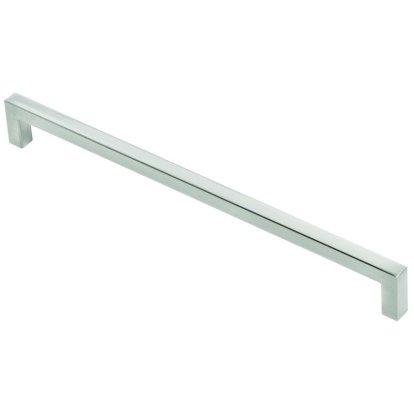 Poignée Stretch en zamak inox brossé. Entraxe 224 mm, longueur 233 mm, hauteur 28 mm