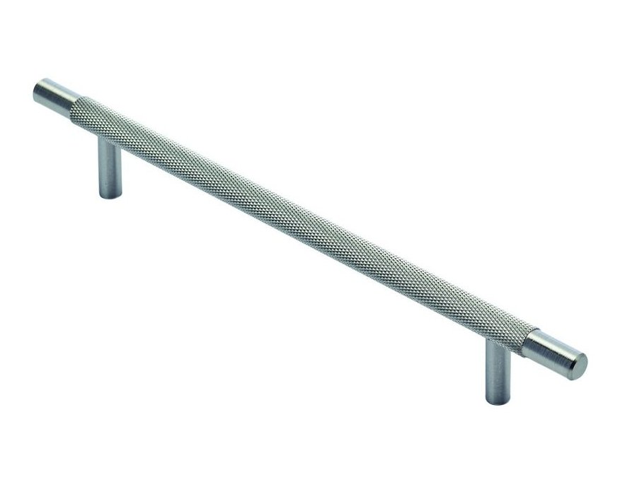 Poignée Quilt acier inox brossé satiné strié 